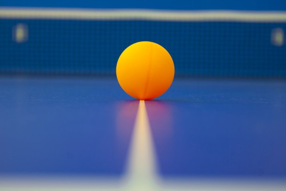 table tennis ball on table