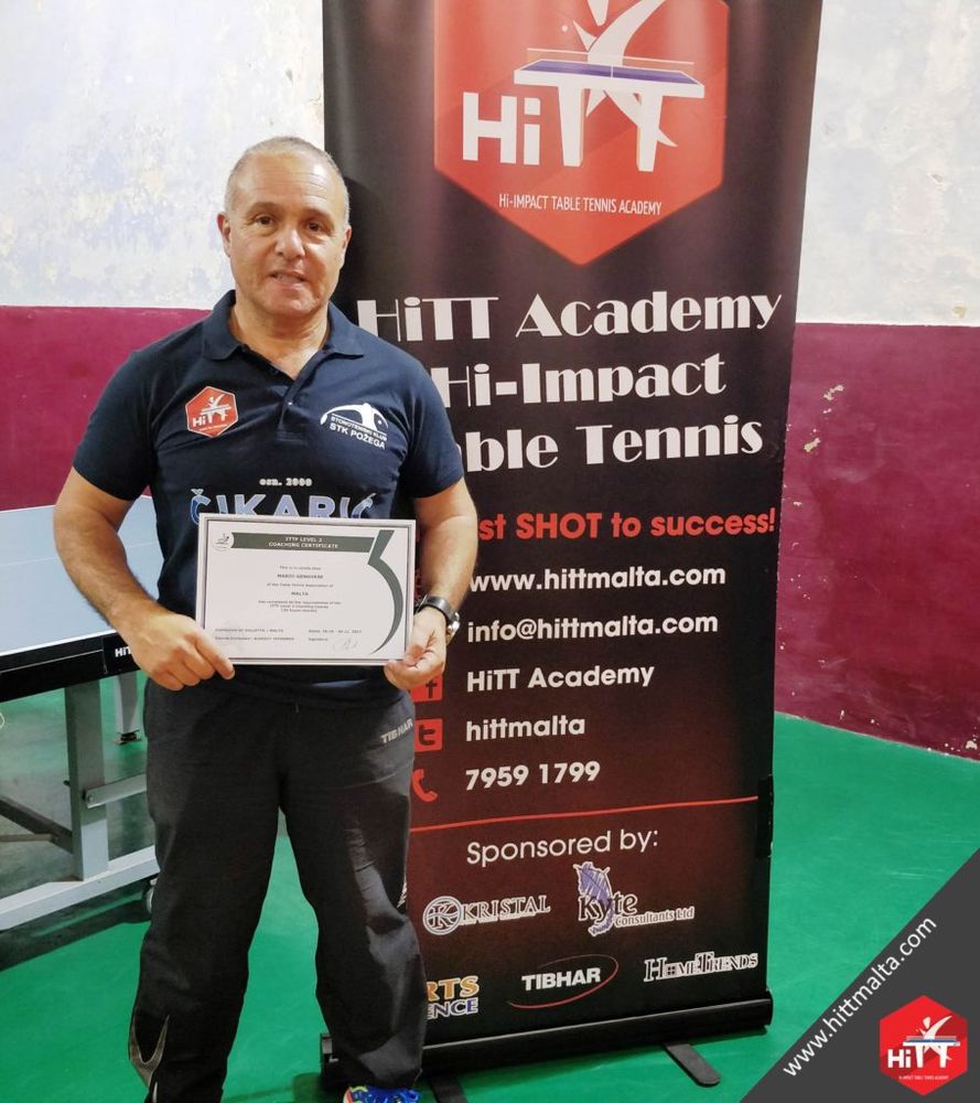 Mario Genovese ITTF Level 2 Certificate