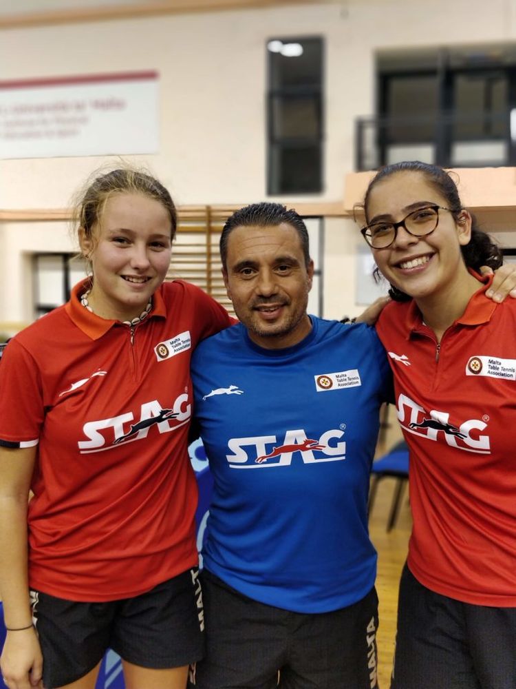 Malta Junior Girls team with coach Edward Baldacchino